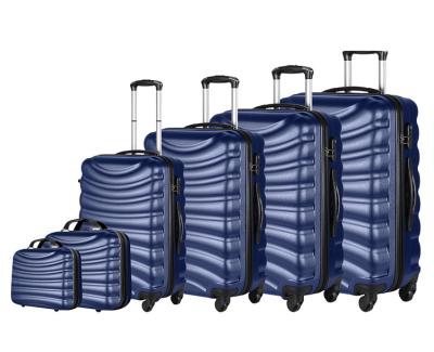 China Factory Wholesale Universal Wheels Durable Lightweight 6 Pcs/Set ABS Luggage Moving Suitcase for sale