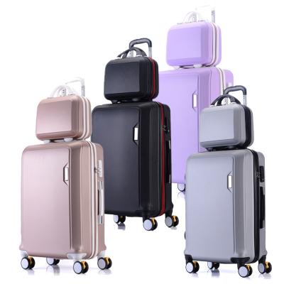 China Hard Trolley Luggage Factory Price Customize Travel Trolley Case Bag Lightweight ABS Hardshell Carry On Zipper Suitcase Luggage Set for sale