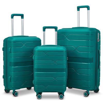 China Fashionable Hard Trolley Luggage New Custom Design Candy Color PP Luggage Suit Traveling Case 20/24/28 Inch Hardside PP Suitcase Luggage Bag Sets for sale