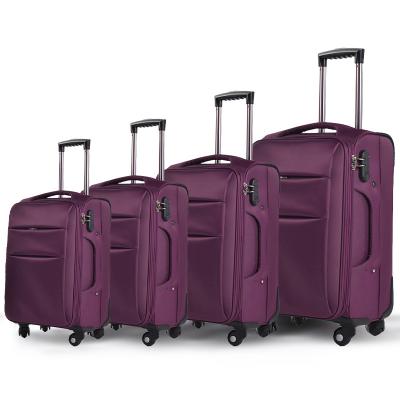 China ABS Factory Fabric Soft Expandable Shell Suitcase Traveling Luggage Koffer Set Oxford Carry On Trolley Luggage Set Soft Sided for sale