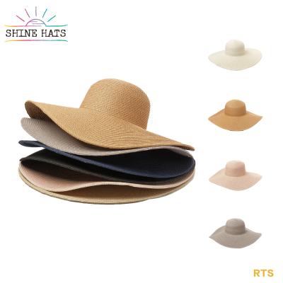 China Character Shinehats 2022 beach sun straw hats colorful sombreros 18cm brim women ladies summer beach 100% paper sunscreen Sun hats for sale