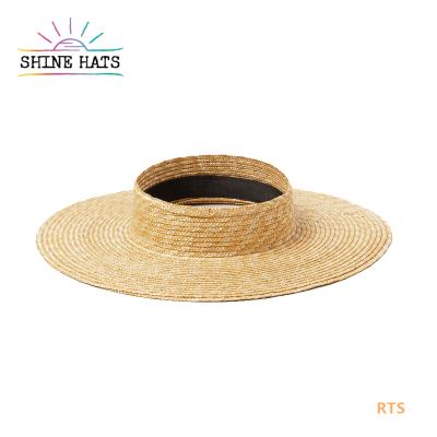 China 2022 Rolled Straw Beach Sun Hat Sun Visor Wide Brim UPF 50+ Hot Selling Shinehats Amazon Wheat Character Women Ladies for sale