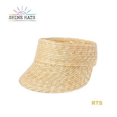 China Custom Made Simple Classic Paglia Sombrero De Paja Mexican Cappelli Sun Straw Visor Femme Women Logo Wholesale 2021 Summer Dobby for sale