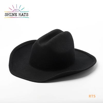 China Shinehats OEM 100% Striped Sombrero Caballo Wool Cowboy Cavalry Hat Mens Factory Price for sale