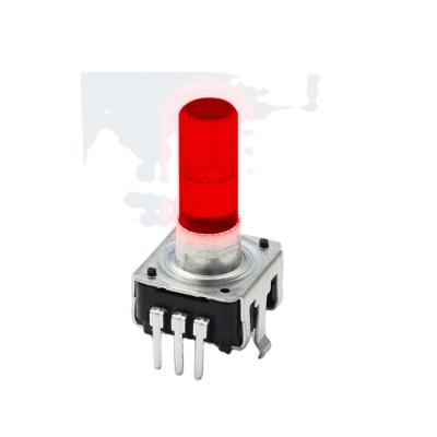 China Level Sensor HY 25mm 360 Degree Encoder Switch LED/RGB EC12l Metal Handle Rotary Push Button Switch for sale