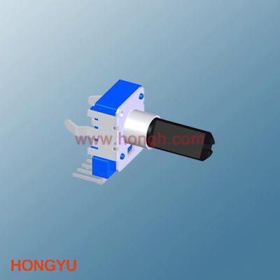 China HongYu Microwave Carbon Film Insulation Shaft 4 Pins Single Strip 11mm A103k B103k Rotary Potentiomer for sale