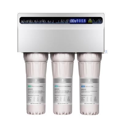 China With Smart LED Online Display 75GPD Under Sink Smart Reverse Osmosis With Pump Water Purifier / Water Purifier System With Lamp Display for sale