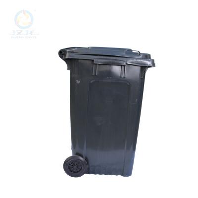 China 240 Liter Plastic Wheeled Trash Can Bin Durable HDPE Large Size Outdoor Waste Bin for sale