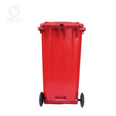 China 240 L Sustainable Industrial HDPE Plastic Waste Bin Garbage Bin With Lid And Wheels for sale