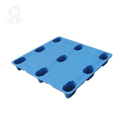 China BHL-1210 Stackable HDPE Single Sided 3.0T 9 Feet Blow Molding Standard Plastic Pallet 1200 x 1000 mm for sale