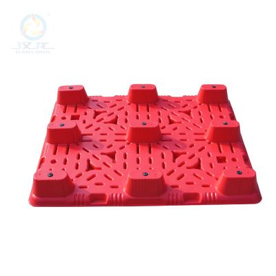 China BHL-1210 Single Sided 12kg Recycling Cheap Plastic Pallet 4 Way Entry Layout Stackable Industrial Single Side Euro Standard Shipping for sale