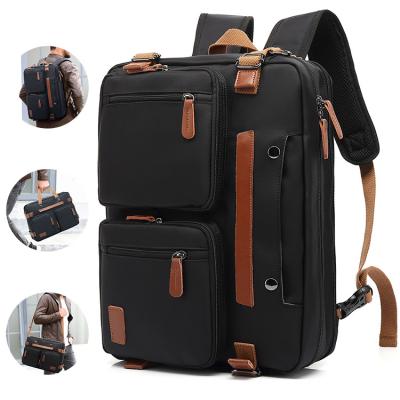 China With USB 15.6 Nylon Waterproof Messenger Laptop Bag Convertible Tote Briefcase Backpacks Laptop Backpack Custom Made 17.3 Inch For Office Men for sale