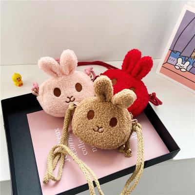 China Cute Fashion Winter Plush Rabbit Kids Cross - Body Bag Small Coin Purse For Kids Girls for sale