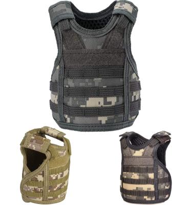 China Nylon Beer Vest Army LQ Tactical Carrier, Mini Beer Jacket Coozy, Adjustable Molle Drink Bottle Coolie Beverage Cooler for sale