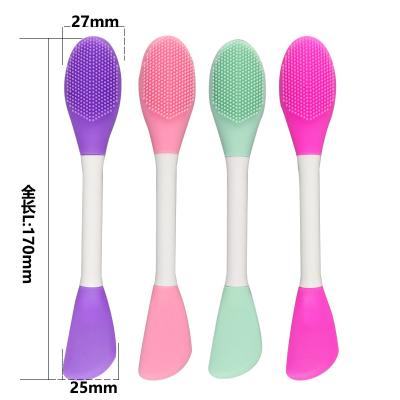 China Private Label Silicone Face Mask Silky Soft Brush Applicator Makeup Brush Dual Face Mask Soft Brush Makeup Tool for sale