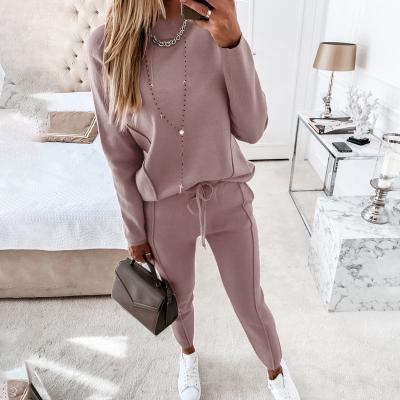 China Viable Women Autumn Winter Two Piece Set Teams Long Sleeve Sweatshirts Drawstring Sweatpants Women Tracksuit for sale