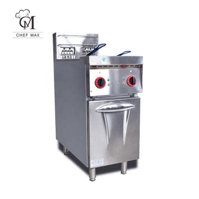 China Commercial Automatic Fast Food Restaurant Cylinder 2 Cylinder 2 Cylinder Commercial Custom Vertical Double Basket Electric Deep Fryer 6KW With Cabinet for sale