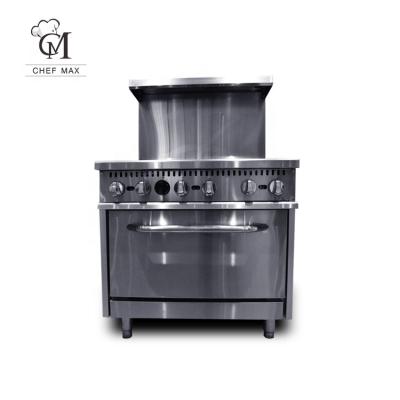 China 4 6 Burner Traditional Commercial Custom Vertical Cooker ETL Gas Oven Cooking Pot Stove Range With Oven for sale