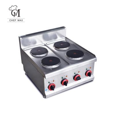 China Commercial Custom Countertop High Efficiency 4 Head Food Cooker Electric Cooking Stove 8000W for sale