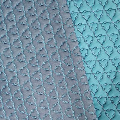 China Stretch Haichun Double Sided Two Color Mattress Fabric YARN DYEED Thick 100% Polyester Jacquard Fabric for sale