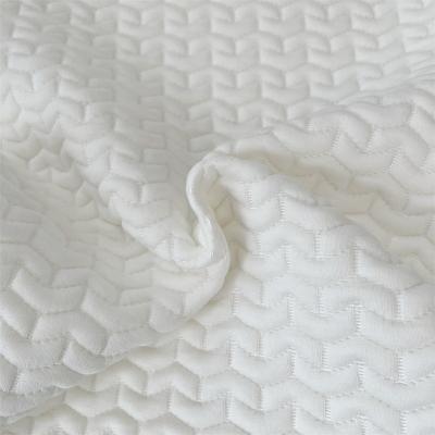 China Stretch Single side jacquard arrow mattress fabric plain polyester fabric for sale