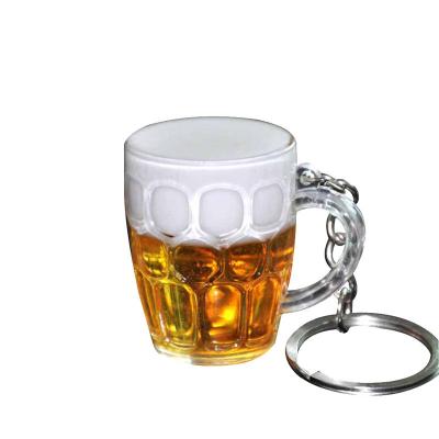 China Craft Gift Beer Glass Beer Mug Plastic Wholesale Acrylic Key Chain for sale