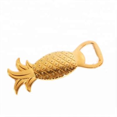 China Good Quality Gold Painting Pineapple Bottle Opener Viable Key Chain for sale