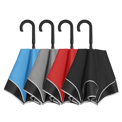 China Two Fold Double Layer Automatic Golf Umbrella UV Proof Windproof Automatic Umbrella for sale