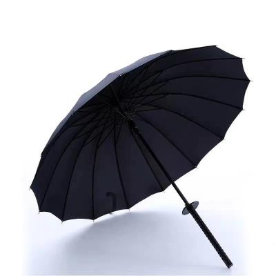 China Traditional 24 Ribs Golf Umbrella With Knife Handle Windproof Rain Custom Gift Golf Umbrella for sale