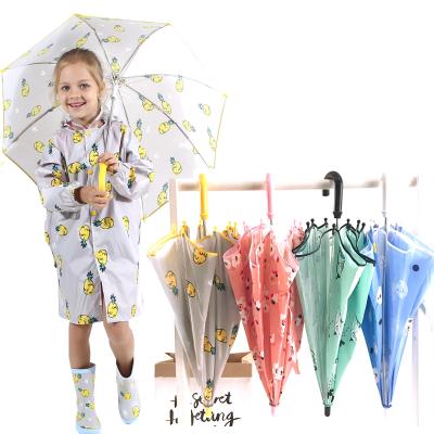 China Wholesale High Quality Customized Children's Transparent Umbrella With Custom Kids Cartoon Logo for sale