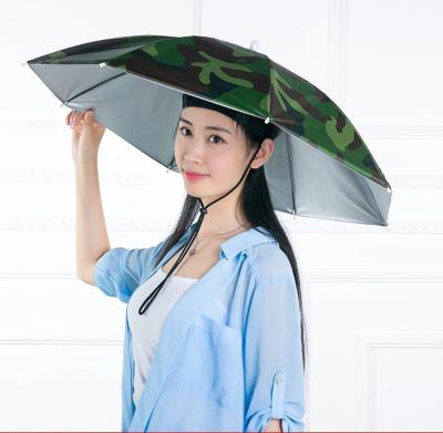 China Umbrella-Portable Compact Head Hat Umbrella Modern Headwear Umbrella for sale