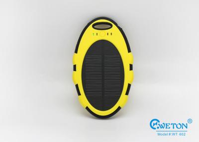 China O banco portátil preto amarelo das energias solares, 5000mAh Dual banco portátil externo do poder de USB à venda