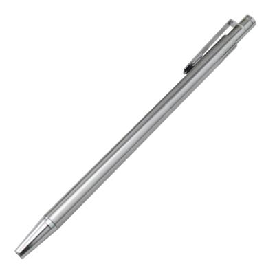 China office & School Pen Slim and Lightweight Retractable Metal Ballpoint Mini Silver Pen for sale