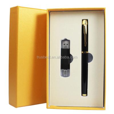 China Rectangle 2 in 1 instant practice and metal USB pen set gift for wedding or meeting or fair for sale