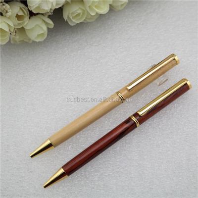 China office & School Pen Cross Style Thin Wooden Ballpoint Pen for sale