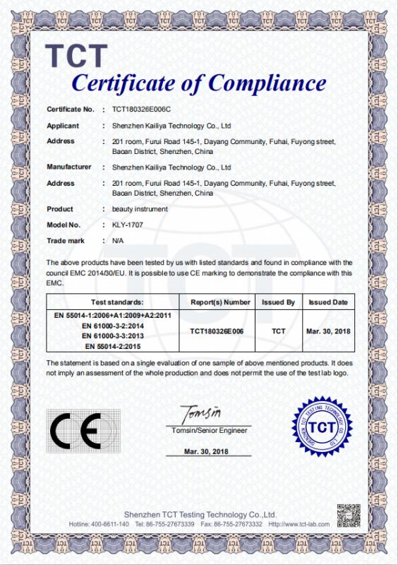 CE - Shenzhen Kailiya Technology Co., Ltd.