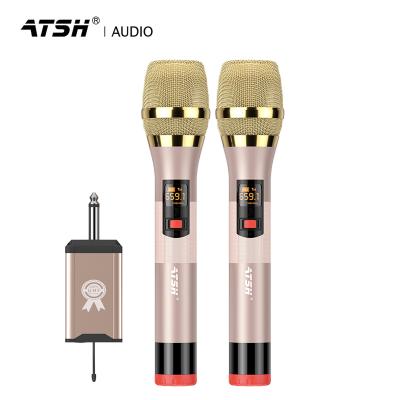 China Golden Best Handheld Microphone AT510 Handheld Karaoke Mic Wireless Microphone For Home And Meeting Room for sale