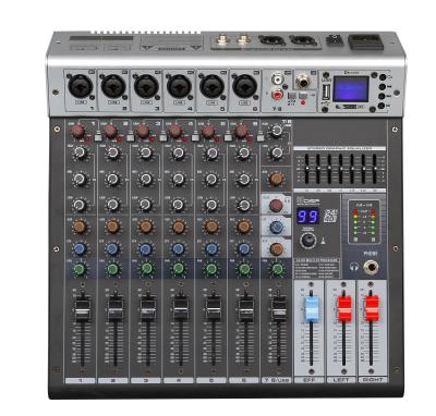 China Pro Digital Audio/Studio Mixer 6 /8/12-channel Audio Mixer Power Mixer with 99 DSP Effects GBR-6/GBR-8/GBR-12 for sale