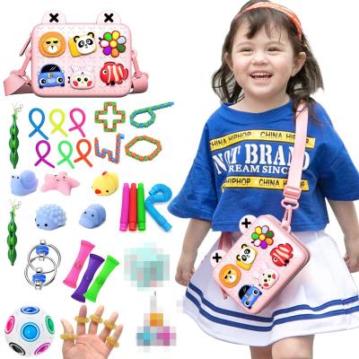 China Relieve Stress Custom Bubble Push Dimple Single Sensory Bouncing Person Toy Set Bundles For Kids for sale