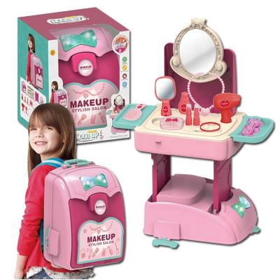 China Pretend Play Kitchen Toy Set 2 in 1 Suitcase Food Cooking Toy Kitchen Toy Set for Kid Girls for sale