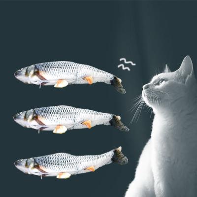 China Small Stocked Electric Jumping Simulation Fish Toy Cat Toy Moving Fish for sale