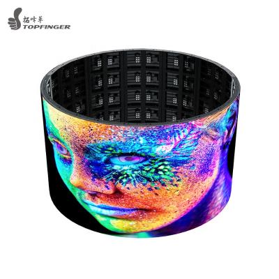 China Topfinger Indoor P1.8 Indoor P2 P2.5 P3 P4 Curved Module Soft Flexible Digital P1.87 LED Arbitrary Shape Curved Screen for sale