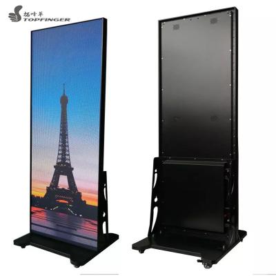 China Topfinger p2 p2.5 p3 Mirror Display Indoor Smart Digital LED Poster Screen Portable Ads Led Display Screen for sale