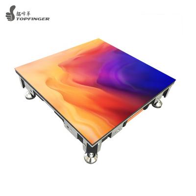 China Topfinger Mirror Screen Party Event Use Indoor Interactive Piano DJ RGB Tiles LED Lamp Light Display Dance Floor Stand for sale