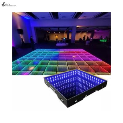 China Indoor Convenient TFR Infinity 3d Mirror Video Wireless Light Led Dance Floor| Magnetic LED Panels|Network Lighting Floor for sale