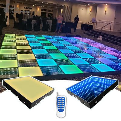 China Topfinger Indoor 3D Wedding Indoor Outdoor Portable Mirror Flicker Light Tiles Wedding Decorations Dance Floor Magnetic Led for sale