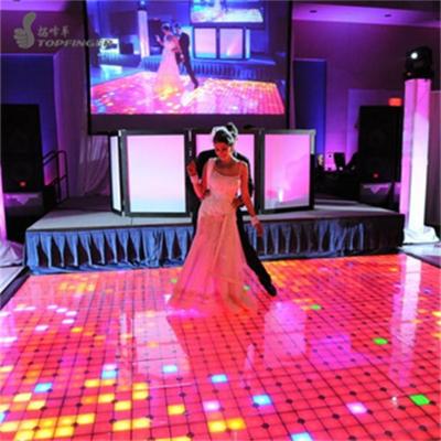 China Topfinger Dance Night Indoor Stage Lighting 3d Led Dance Floor To Wedding Wireless Digital Dance Led Infinity Mirror Floor for sale