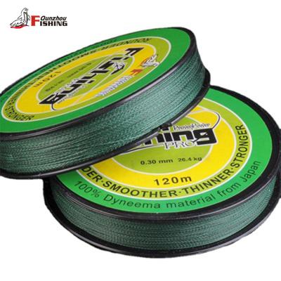 China Super strong high tensile good quality fishing wire 4 strands braided multifilament pe fishing line 120m for sale