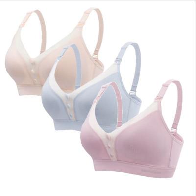 China Antibacterial Pregnant Mother Nursing Bra Without Ring Underwear Breastfeeding Steel Bra for sale