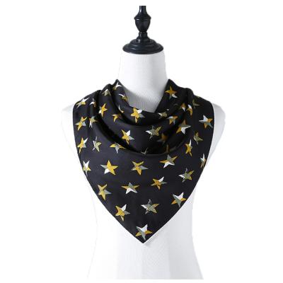 China Spring Silk Twill Scarf 90cm Summer Women's Large Square Wave Dot Printing Scarf Soft Square Scarf for sale